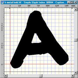 The resulting 'bold' letter A