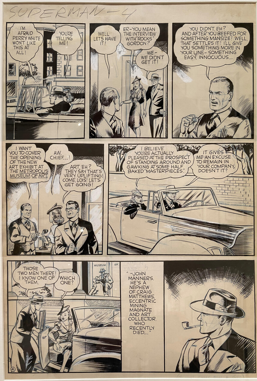 Secret of the K-Metal, page 4, reconstruction of Shuster Studio 1940 artwork